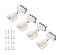 sourcing map 4 pestillos magnéticos táctiles para abrir puertas de cristal, cierres magnéticos individuales con abrazadera y tornillo para puerta de 3 a 6 mm para cajones y armarios, color plateado