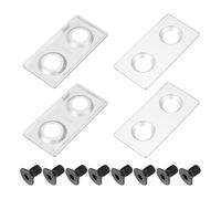 sourcing map 4 piezas 4590 EU Standard T-Slot 17.5mm Diámetro del agujero Tapa de extremo de extrusión de aluminio 90x45mm Plata para peceras, estante de almacenamiento con cierre a presión