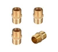 sourcing map 4 Piezas Conector Manguera de Latón Rosca Macho G1/4 x G1/4