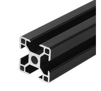 sourcing map 4 piezas de extrusión de aluminio 3030 con ranura en T, perfil de riel lineal anodizado estándar europeo de 500 mm para piezas de impresora 3D, proyectos de bricolaje CNC, color negro