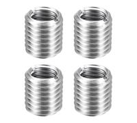 sourcing map 4 piezas de insertos de reparación de roscas M18 x 2.5 macho a M14 x 2 rosca hembra de 25 mm de largo, tuercas reductoras de acero inoxidable métricas autorroscantes, reductor roscado