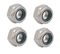 sourcing map 4 piezas M10 x 1 mm Paso métrico Rosca fina 304 Tuercas de seguridad hexagonales de acero inoxidable 304