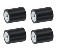 sourcing map 4 piezas soportes de goma hembra de rosca M5 de 15 x 20 mm, aisladores de vibración, sustituye almohadillas antivibratorias, bloque base silencioso plano