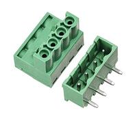 sourcing map 4-Pin 5.08mm echada ángulo recto PCB tornillo bloque terminal conector 5 conjuntos