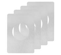 sourcing map 4 placas de refuerzo de perilla de puerta de 130 x 90 mm, placa de reparación de cerradura de puerta de acero inoxidable para fijación de pomos de puerta, color plateado