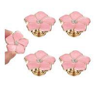 sourcing map 4 pomos de armario de cocina, tiradores de cajón de gabinete de un solo agujero para cajones, armarios, decoración de muebles, color rosa