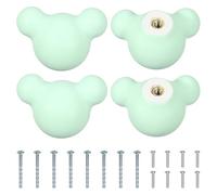 sourcing map 4 pomos de cerámica para gabinete, 2 x 1.36 x 1.36 pulgadas, bonitos tiradores de cerámica para cajones con tornillos de montaje, manijas de muebles para decoración de cocina y guardería