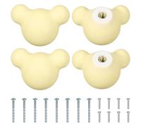 sourcing map 4 pomos de cerámica para gabinete, 2 x 1.36 x 1.36 pulgadas, bonitos tiradores de cerámica para cajones con tornillos de montaje, manijas de muebles para decoración de cocina y guardería