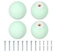 sourcing map 4 pomos de cerámica para gabinete, pomos redondos de cerámica de 1.3 pulgadas con tornillos de montaje, tiradores de muebles para cocina, armario, guardería, decoración verde