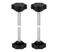 sourcing map 4 pomos de estrella M6 x 30 mm (paso de 1 mm), rosca macho métrica de acero al carbono, tornillos de sujeción de apriete a mano, pernos roscados para plantillas de carpintería, color