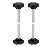 sourcing map 4 pomos de estrella M6 x 40 mm (paso de 1 mm), rosca macho métrica de acero al carbono, tornillos de sujeción de apriete a mano, pernos roscados para plantillas de carpintería, color