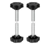 sourcing map 4 pomos de estrella M8 x 30 mm (paso de 1,25 mm) rosca macho métrica de acero al carbono tornillos de sujeción de apriete a mano pernos roscados para plantillas de carpintería, color