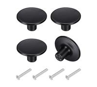 sourcing map 4 pomos de gabinete, pomos redondos sólidos de 1.54 pulgadas, tiradores de aleación de aluminio de un solo agujero con tornillos para armarios de cocina, dormitorio, tocador, armario