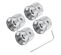 sourcing map 4 pomos de guitarra de metal, control de tono de volumen, 6 x 17 x 16 mm, pomos de potenciómetro con llave para bajo de guitarra eléctrica, color plateado
