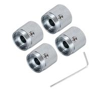 sourcing map 4 pomos de guitarra de metal, control de tono de volumen, 6 x 17 x 17 mm, pomos de potenciómetro con llave para bajo de guitarra eléctrica, color gris