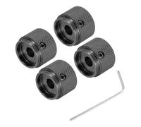 sourcing map 4 pomos de guitarra de metal, control de tono de volumen, 6 x 20 x 15,5 mm, pomos de potenciómetro con llave para bajo de guitarra eléctrica, color negro