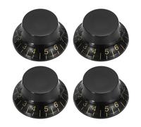 sourcing map 4 pomos de pedal de efecto de guitarra negra, inserto de acrílico de plástico de 1,27 cm para amplificador, control de volumen y bajo