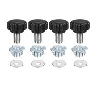 sourcing map 4 pomos de sujeción moleteados M8 x 16 mm, cabeza de 22 mm con arandelas y tuercas en T