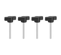 sourcing map 4 pomos de tornillo de sujeción, M4 x 40 mm, acero al carbono métrico en forma de T, mango para quitar rápidamente la perilla de apriete a mano