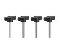sourcing map 4 pomos de tornillo de sujeción, M5 x 40 mm, acero al carbono métrico, mango de tornillos de pulgar en forma de T para quitar rápidamente la perilla de ajuste manual