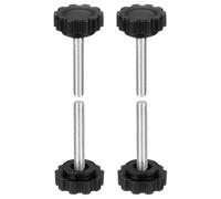 sourcing map 4 pomos moleteados M5 x 30 mm (paso de 0,8 mm), rosca macho métrica de acero al carbono, tornillos de sujeción de apriete a mano, pernos roscados para plantillas de carpintería, color