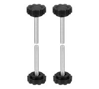 sourcing map 4 pomos moleteados M5 x 35 mm (paso de 0,8 mm), rosca macho métrica de acero al carbono, tornillos de sujeción de apriete a mano, pernos roscados para plantillas de carpintería, color