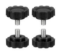 sourcing map 4 pomos moleteados M5 x 8 mm (paso de 0,8 mm), rosca macho métrica de acero al carbono, tornillos de sujeción de apriete a mano, pernos roscados para plantillas de carpintería, color