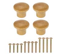 sourcing map 4 pomos redondos de madera para cajones, 2,3 cm de diámetro, con superficie de pintura, forma de hongo, pomos de madera con tornillos para muebles, aparadores, armarios, armarios