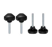 sourcing map 4 pomos triangulares M6 x 40 mm (paso de 1 mm), rosca macho métrica de acero al carbono, tornillos de sujeción de apriete a mano, pernos roscados para plantillas de carpintería, color