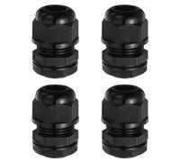 sourcing map 4 prensaestopas M20, 3-4 mm, 4 agujeros de alambre, junta de nailon impermeable para fijación de cables, cableado, reparación, reemplazo de prensaestopas, aparatos eléctricos, color negro