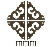 sourcing map 4 protectores de esquina de latón de 1.2 pulgadas con clavos de montaje, protector de borde de caja, retro, para armarios, bocinas, esquinas de muebles, decoración (bronce)