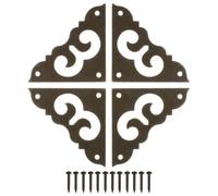 sourcing map 4 protectores de esquina de latón de 1.4 pulgadas con clavos de montaje, protector de borde de caja, retro, para armarios, bocinas, esquinas de muebles, decoración (bronce)