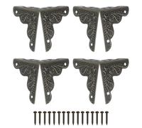 sourcing map 4 protectores de esquina de latón vintage de 1 pulgada, triangulares, protectores de esquina de metal con clavos de montaje, protector de borde de caja, retro, para gabinetes y muebles