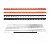 sourcing map 4 protectores de horno de silicona resistentes al calor de 35 cm para estantes, protectores de borde contra quemaduras, accesorios de seguridad de cocina, naranja, negro