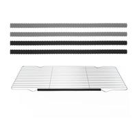 sourcing map 4 protectores de horno de silicona resistentes al calor de 35 cm para estantes, protectores de borde contra quemaduras, accesorios de seguridad de cocina, gris, negro