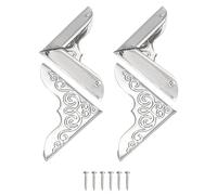 sourcing map 4 protectores decorativos de esquina de metal de 1 x 1 x 0.05 pulgadas, protector de seguridad de borde vintage con clavos de montaje, protector de borde retro para armarios y muebles