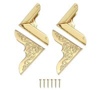 sourcing map 4 protectores decorativos de esquina de metal de 1 x 1 x 0.05 pulgadas, protector de seguridad de borde vintage con clavos de montaje, protector de borde retro para armarios y muebles