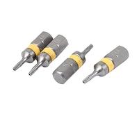 sourcing map - 4 puntas de destornillador Torx de seguridad magnéticas T6 de 25 mm de largo