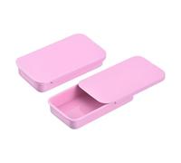 sourcing map 4 recipientes de metal para lata de 2.4 x 1.3 x 0.4 pulgadas, caja de almacenamiento rectangular vacía portátil, mini caja de lata para caramelos, cosméticos, manualidades, color rosa