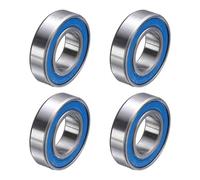 sourcing map 4 rodamientos 6800-2RS de ranura profunda, 10 x 19 x 5 mm, rodamientos pequeños de acero cromado sellado de goma (ABEC5, Z4 de bajo ruido)
