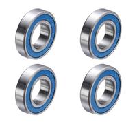 sourcing map 4 rodamientos 6901-2RS de ranura profunda, 12 x 24 x 6 mm, rodamientos pequeños de acero cromado sellados de goma doble (ABEC5, Z4 de bajo ruido)