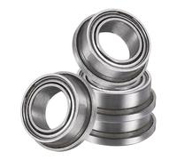 sourcing map 4 rodamientos de bolas con brida FR156ZZ, rodamiento profundo de acero cromado de doble blindaje de 3/16 x 5/16 x 1/8 pulgadas, ABEC5