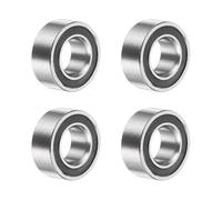 sourcing map 4 rodamientos de bolas SMR105-2RS de ranura profunda, 5 x 10 x 4 mm, rodamientos de doble blindaje de acero inoxidable 440C, ABEC 5