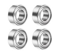 sourcing map 4 rodamientos de bolas SMR105ZZ de ranura profunda, 5 x 10 x 4 mm, rodamientos de doble blindaje de acero inoxidable 440C, ABEC 5