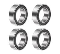 sourcing map 4 rodamientos de bolas SMR106-2RS de ranura profunda, 6 x 10 x 3 mm, rodamientos de doble blindaje de acero inoxidable 440C, ABEC 5