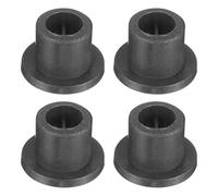 sourcing map 4 rodamientos de manga con brida, bujes de plástico de 4 mm x diámetro exterior 6 mm x 6 mm de largo, buje POM, color negro