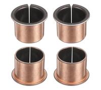 sourcing map 4 rodamientos de manga con brida, diámetro de 30 mm x 34 mm de diámetro exterior x 30 mm de largo x 42 mm, bujes sin aceite envueltos en bronce sinterizado