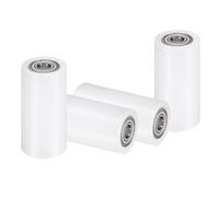sourcing map 4 ruedas de nailon con rodamientos, diámetro de 5/8 pulgadas x 2 pulgadas de ancho x 4 pulgadas de largo, rueda guía CNC, polea de nailon (blanco)