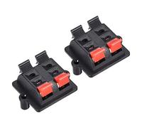 sourcing map 4 Salidas Resorte Altavoz Terminal Clip Liberación Empuje Conector Audio Cable Tira Terminales Bloque Negro Rojo WP4-03 2pcs