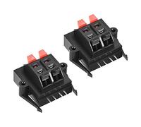 sourcing map 4 Salidas Resorte Altavoz Terminal Clip Liberación Empuje Conector Audio Cable Tira Terminales Bloque Negro Rojo WP4-11 2pcs